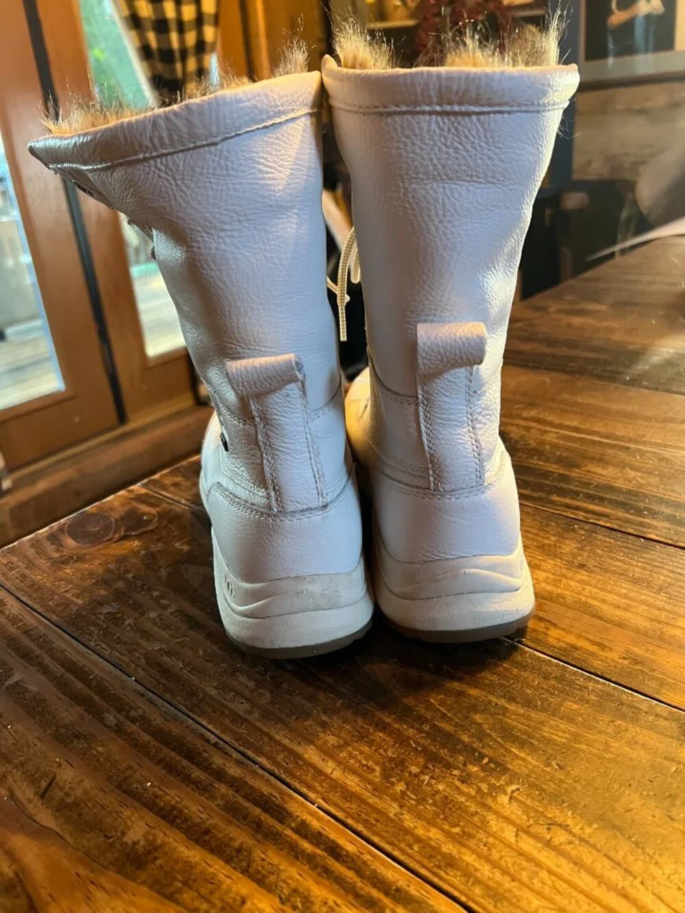 UGG Women’s Adirondack III Tipped Waterproof White Leather Boots